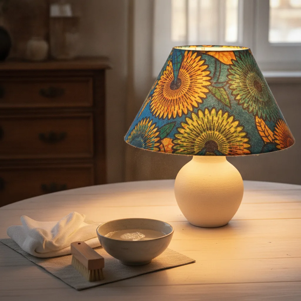 Entretien tissu wax abat-jour, les gestes essentiels - entretien tissu wax abat jour