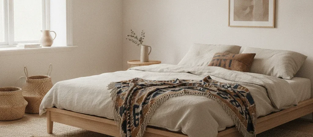 Chambre style afro scandinave, idées déco et couleurs
